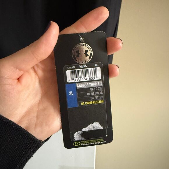 Under Armour HeatGear Men's Compression Short Sleeve Black White XL - Picture 4 of 12